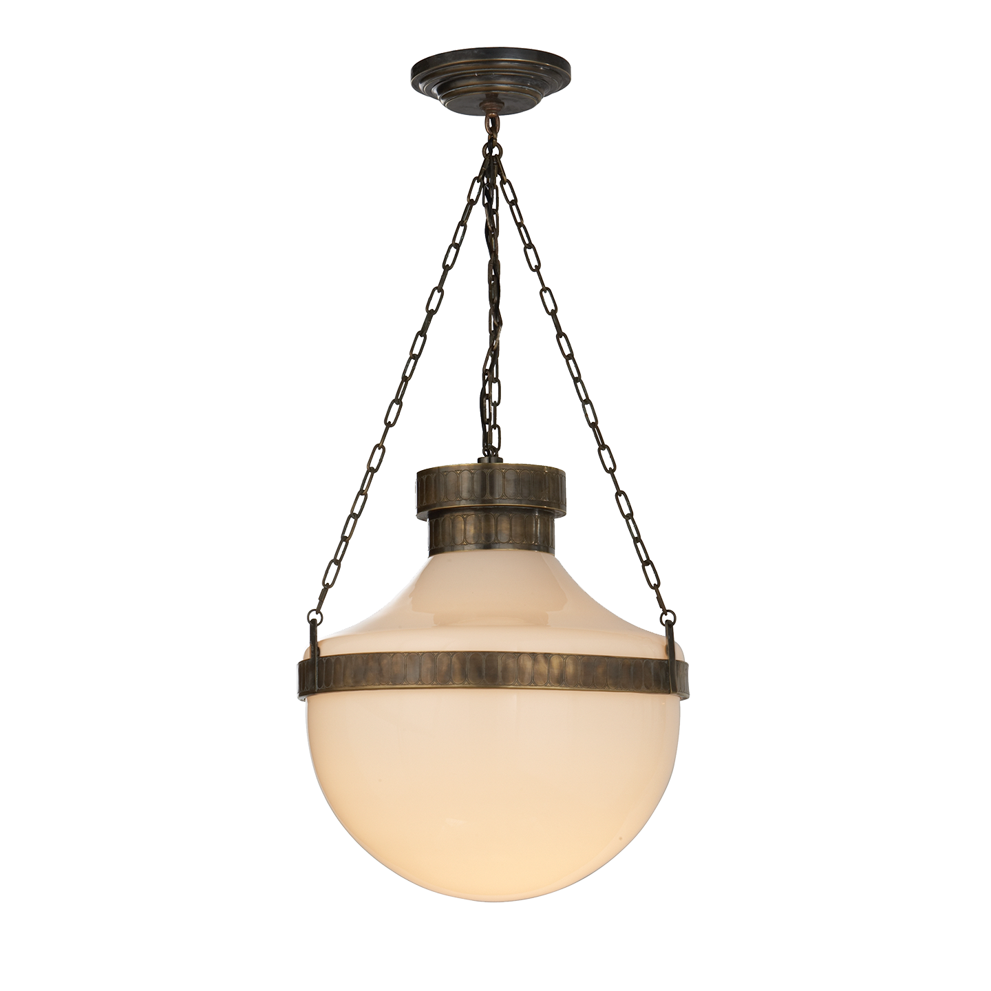 Modern Schoolhouse Pendant - Antique Brass