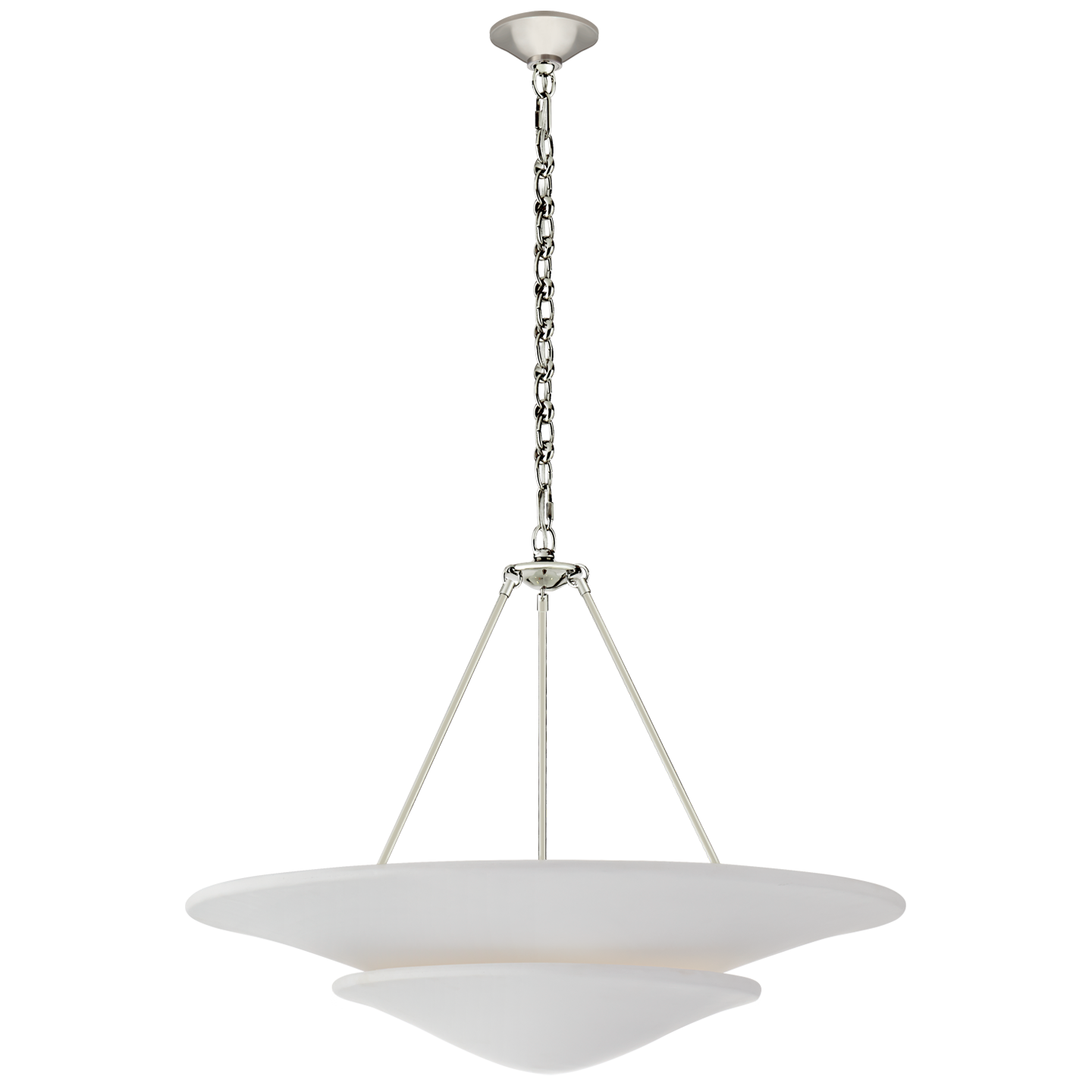 Mollino Large Tiered Chandelier - Polished Nickel Finish