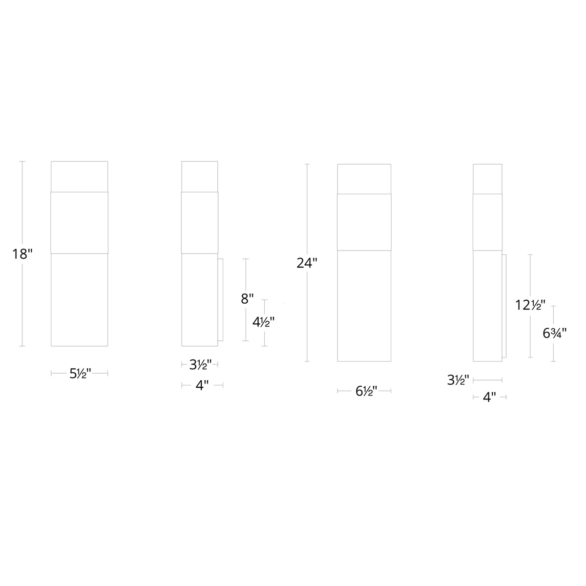 Monarch LED Outdoor Wall Sconce - Diagram