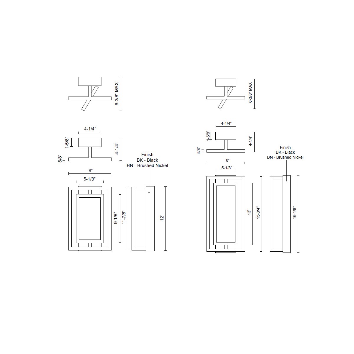 Mondrian LED Flushmount - Diagram