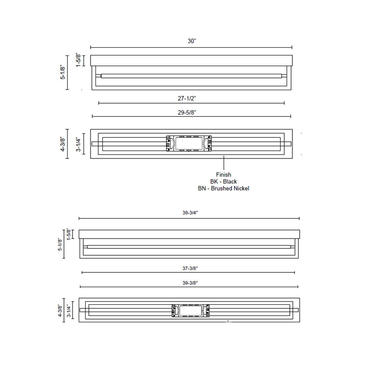 Mondrian LED Wall / Flushmount - Diagram