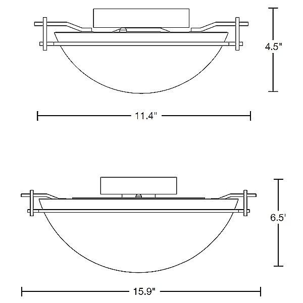 Moonband Semi Flush Ceiling Light - Diagram