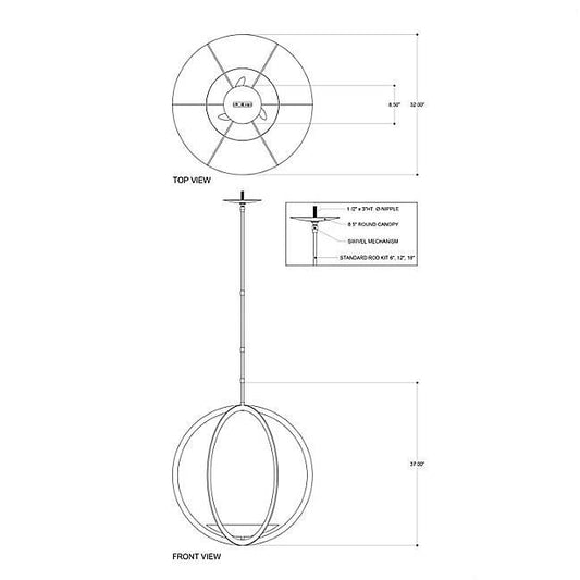 Moondance Orb Pendant - Diagram