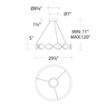 Load image into Gallery viewer, Morae LED Chandelier - Diagram
