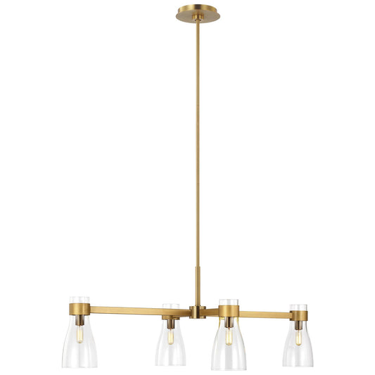 Moritz 4-Light Chandelier - Burnished Brass Finish