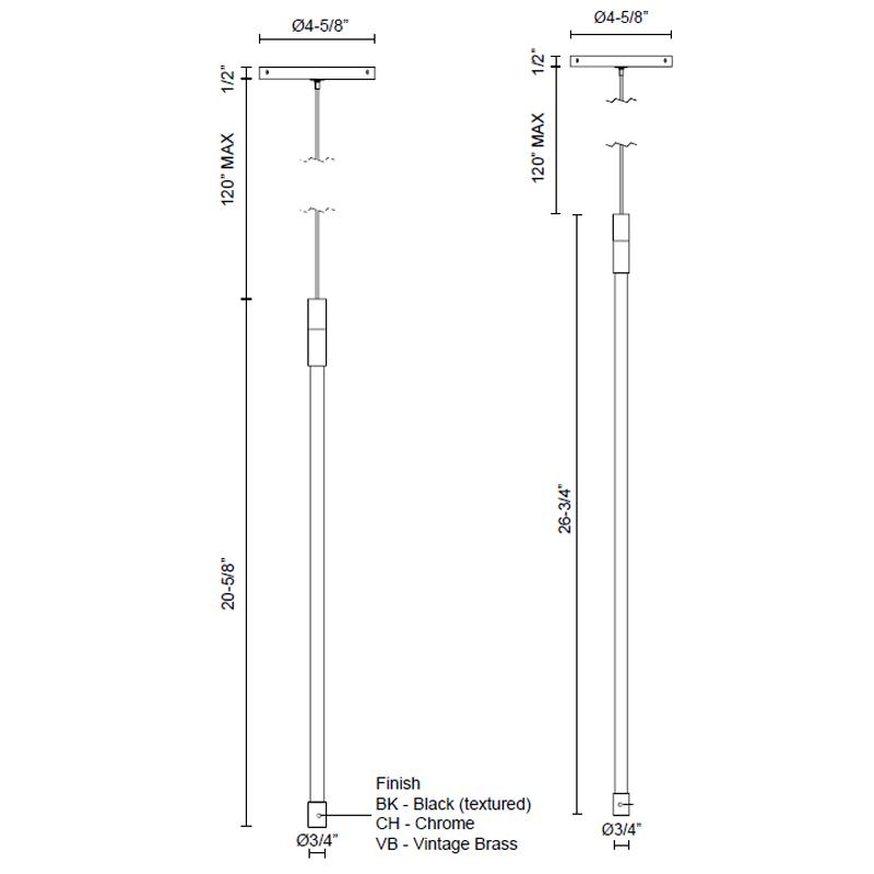 Motif LED Foyer Pendant - Diagram