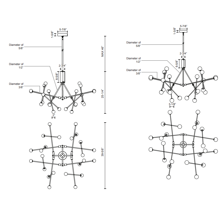 Moto LED Chandelier - Diagram