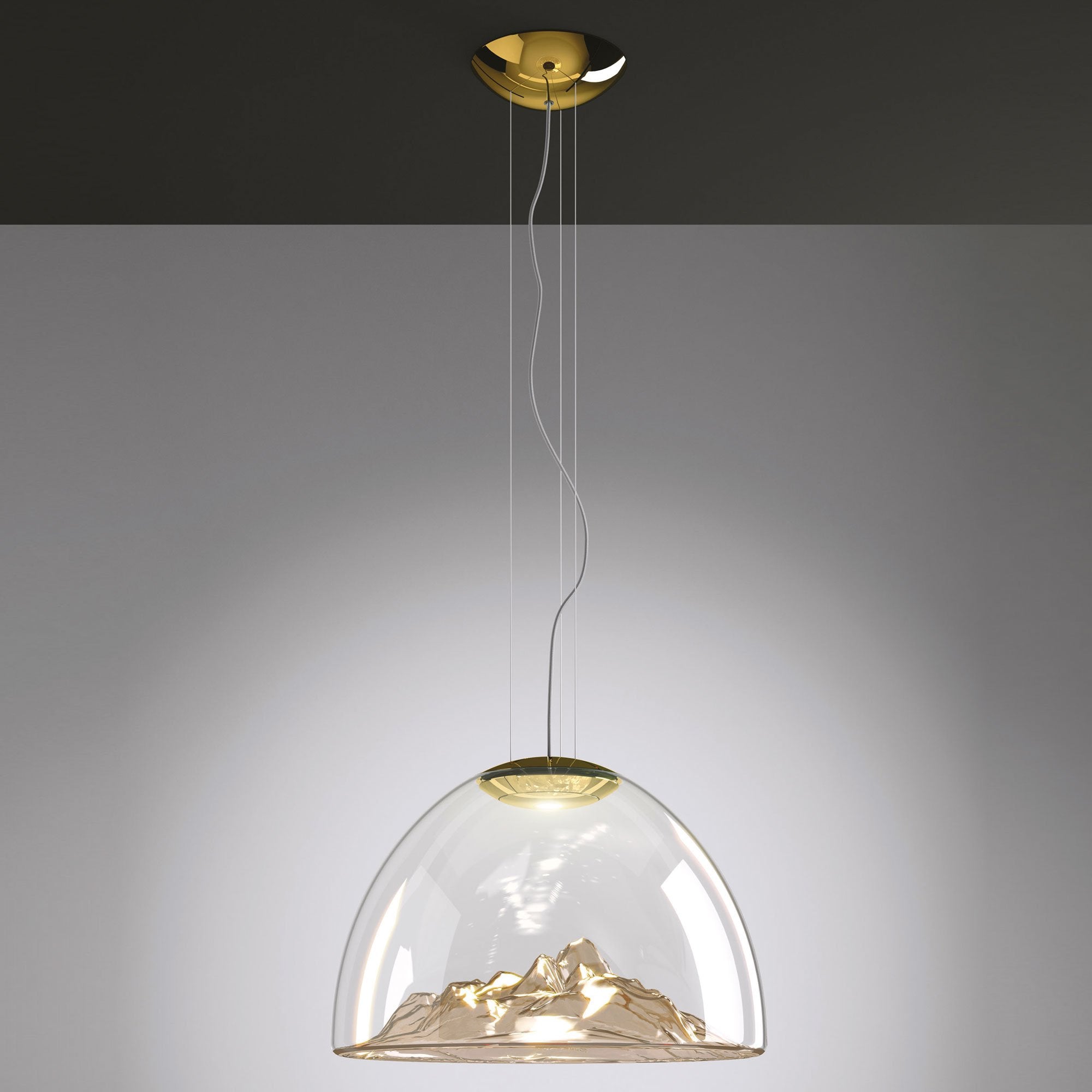 Mountain View Pendant Light - Amber/Gold Finish