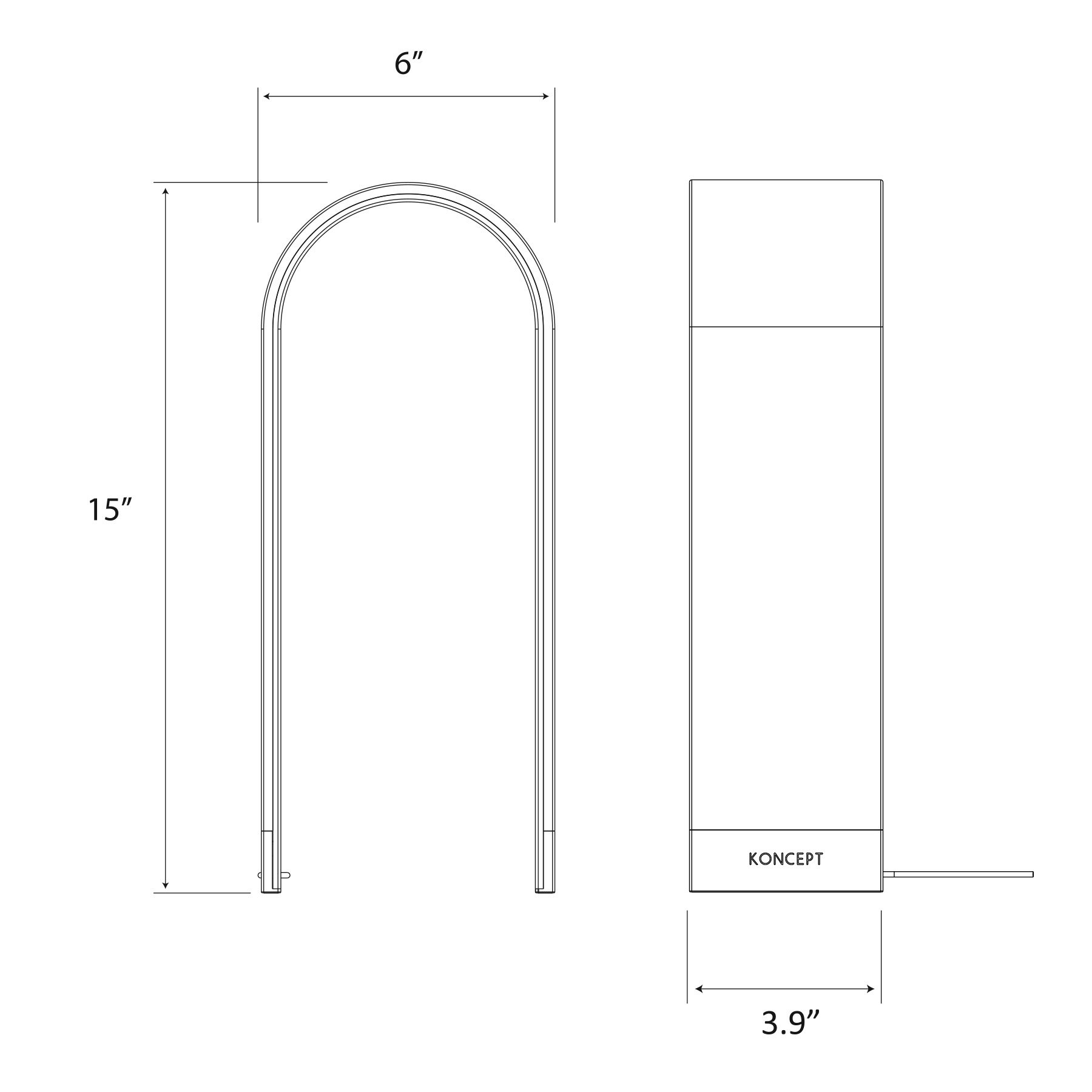 Mr. n Tall LED Table Lamp - Diagram