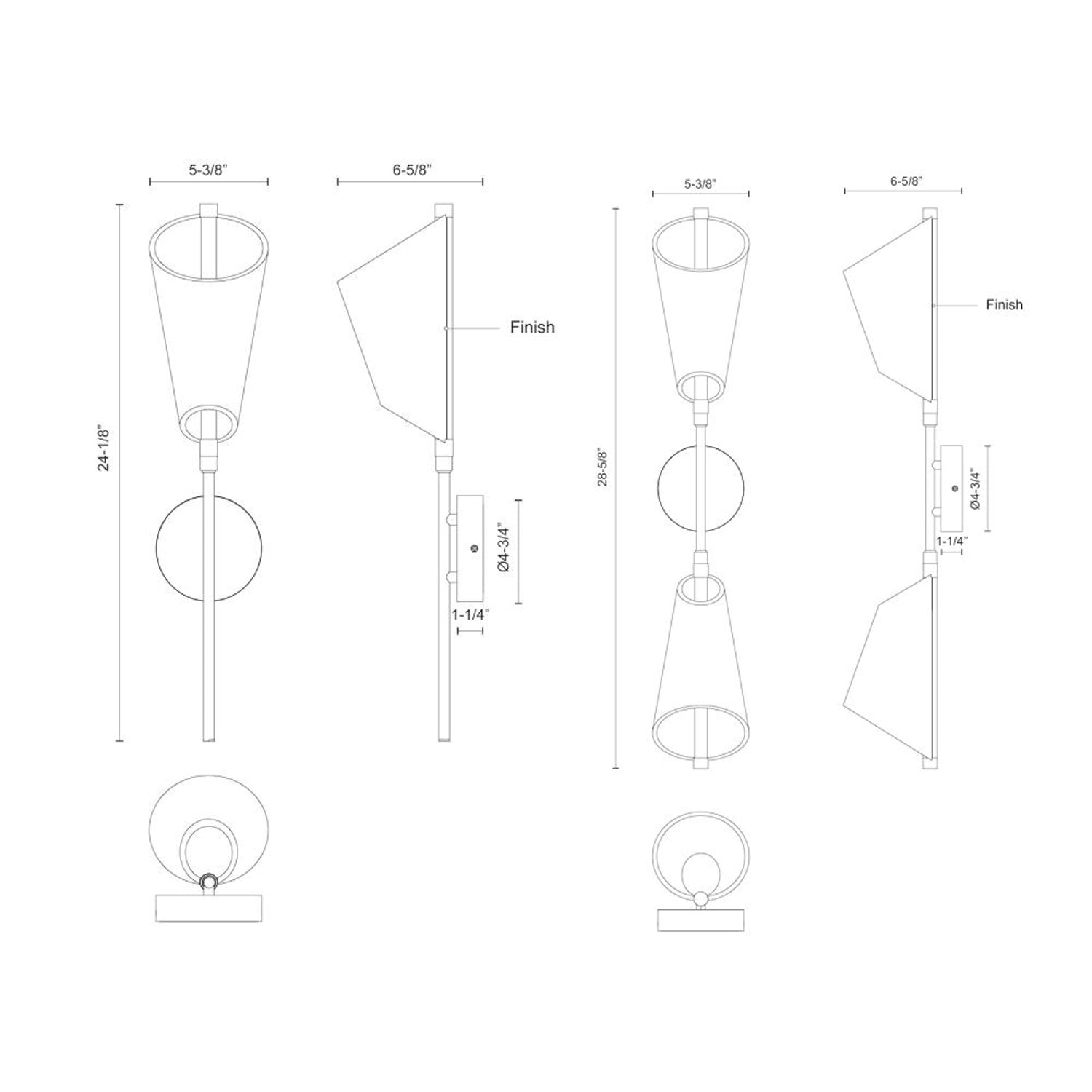 Mulberry LED Wall Sconce - Diagram