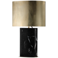 Load image into Gallery viewer, Murry Large Teardrop Table Lamp - Black Marble/Antique-Burnished Brass Finish
