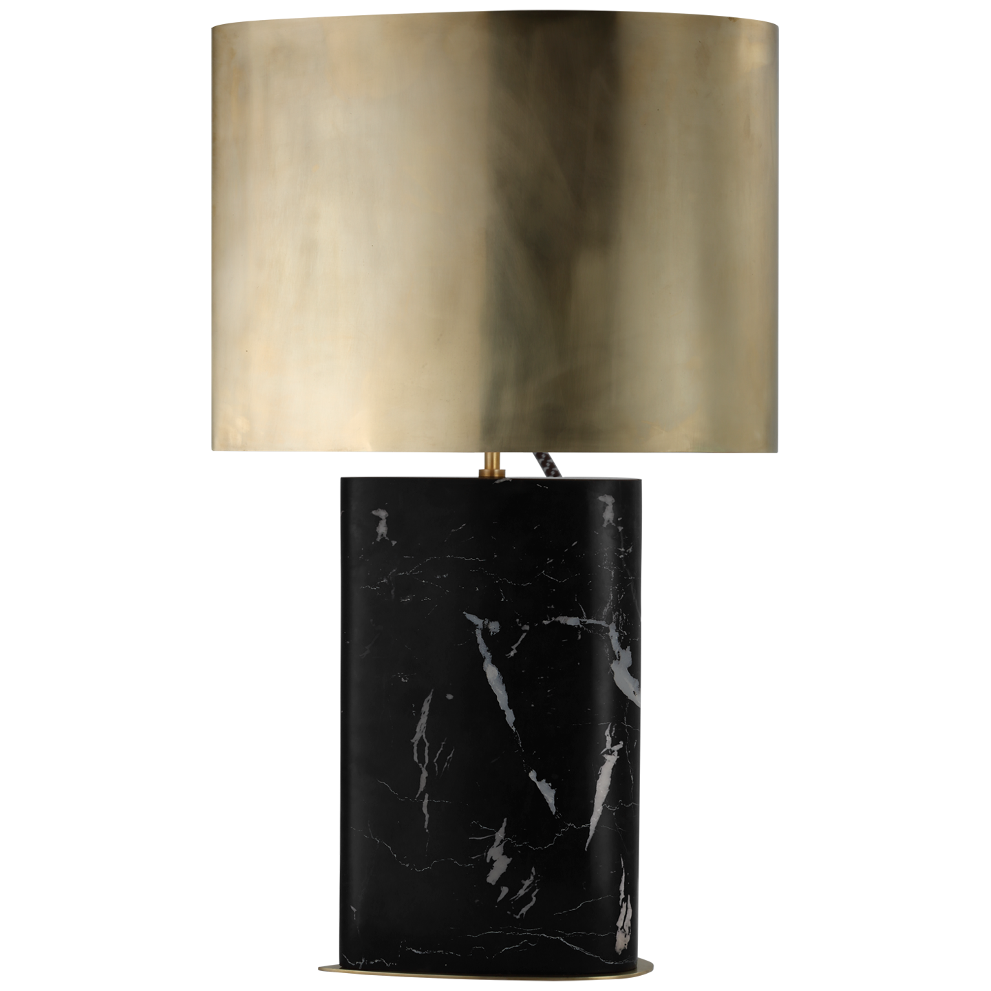 Murry Large Teardrop Table Lamp - Black Marble/Antique-Burnished Brass Finish