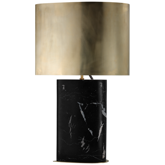 Murry Large Teardrop Table Lamp - Black Marble/Antique-Burnished Brass Finish