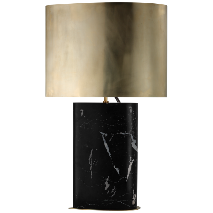 Murry Large Teardrop Table Lamp - Black Marble/Antique-Burnished Brass Finish