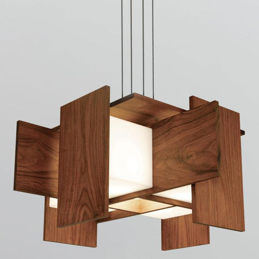 Muto LED Pendant - Oiled Walnut Finish