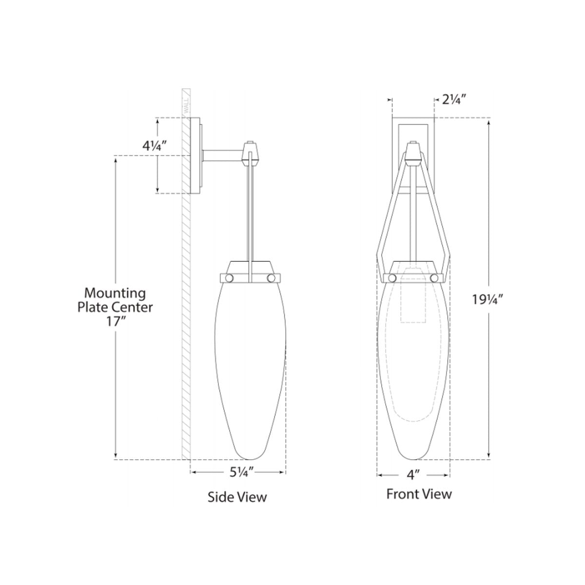 Myla Medium Bracketed Sconce - Diagram