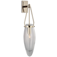 Load image into Gallery viewer, Myla Medium Bracketed Sconce - Polished Nickel Finish with Clear Glass
