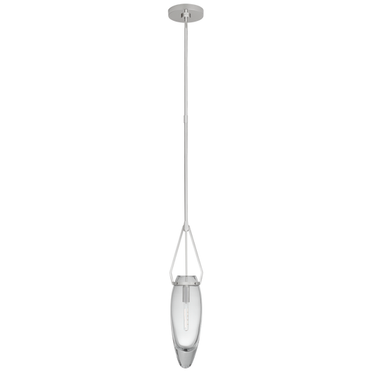 Myla Medium Single Pendant - Polished Nickel/Clear Glass Finish