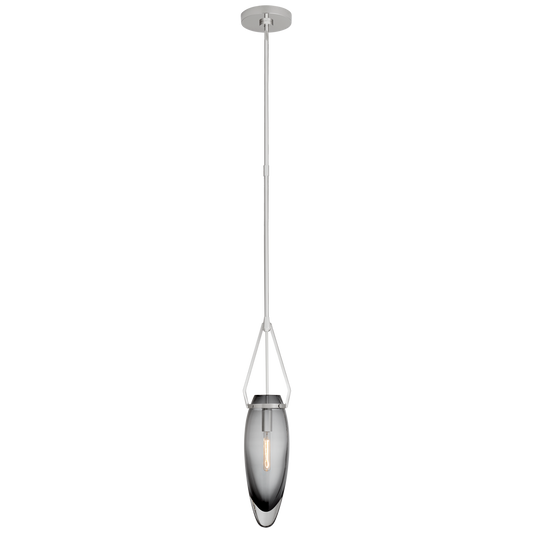 Myla Medium Single Pendant - Polished Nickel/Smoked Glass Finish