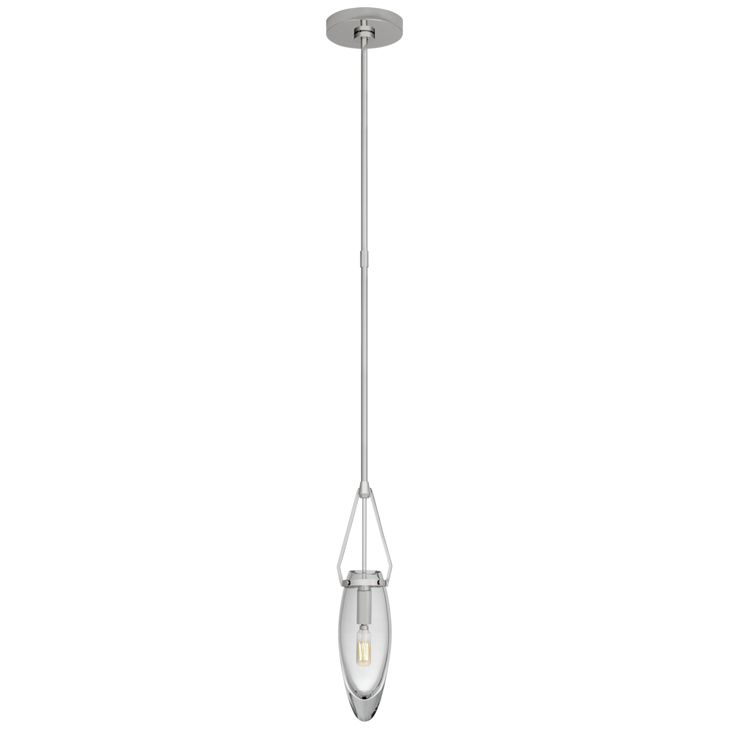 Myla Small Single Pendant - Polished Nickel/Clear Glass Finish