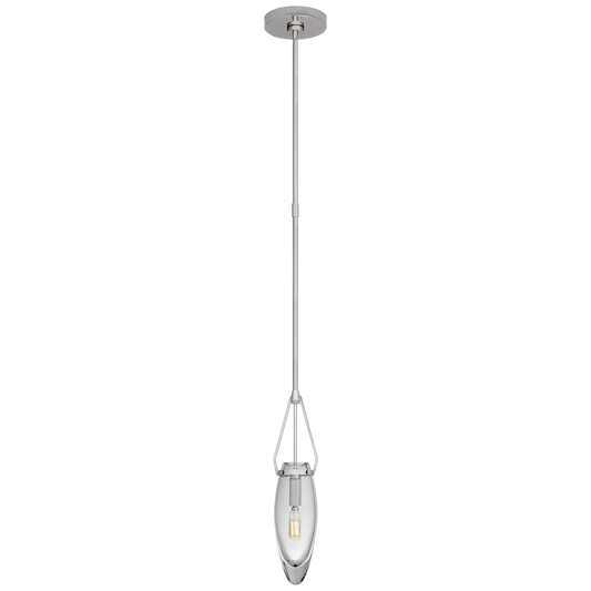 Myla Small Single Pendant - Polished Nickel/Clear Glass Finish