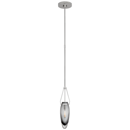 Myla Small Single Pendant - Polished Nickel/Smoked Glass Finish