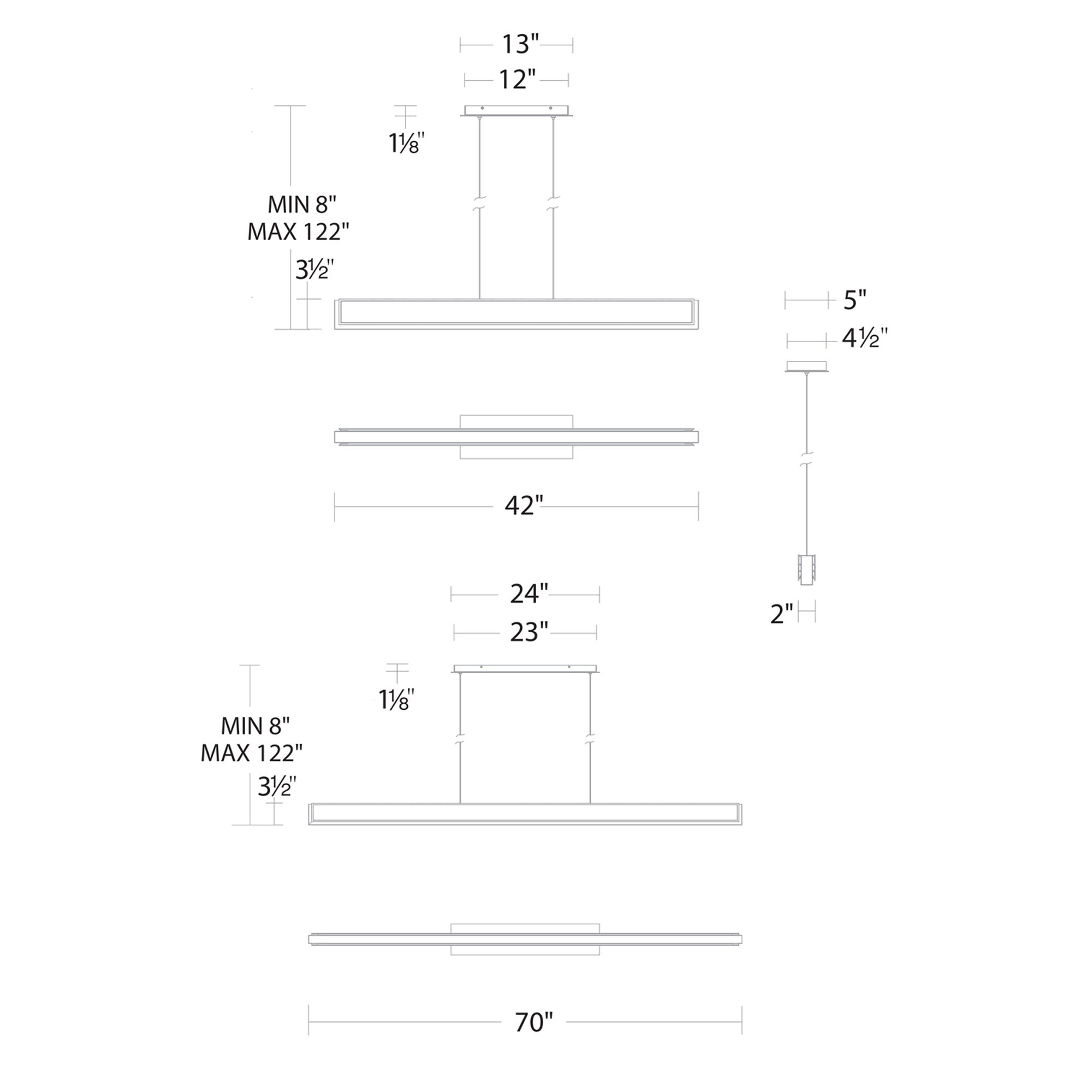 Mystique LED Linear Suspension - Diagram