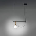 Load image into Gallery viewer, NH 19.5" Linear Suspension Small Globe - Brushed Brass/Black Finish
