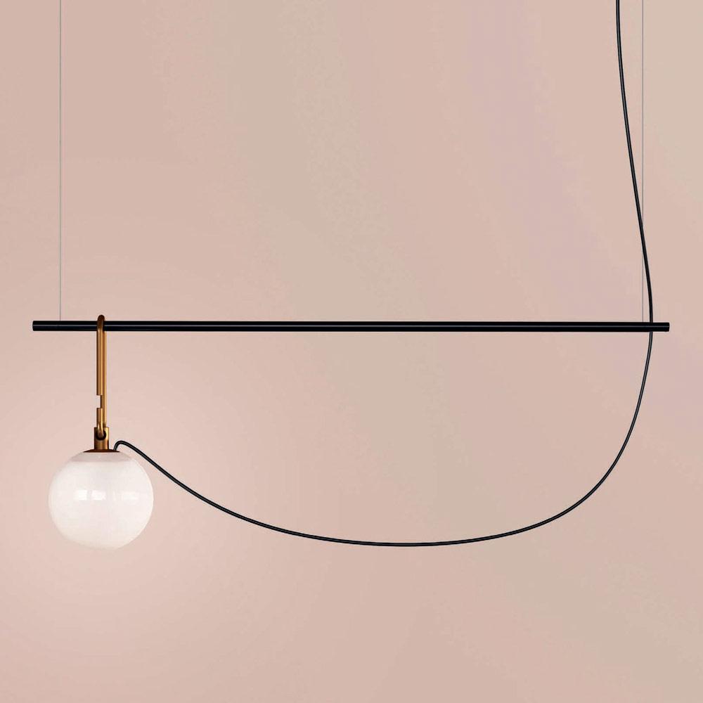 NH 32.3 Linear Suspension Small Globe - Brushed Brass/Black Finish