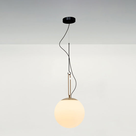 NH Large Pendant - Black/Brushed Brass Finish