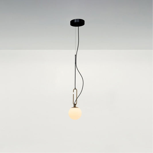 NH Small Pendant - Black/Brushed Brass Finish