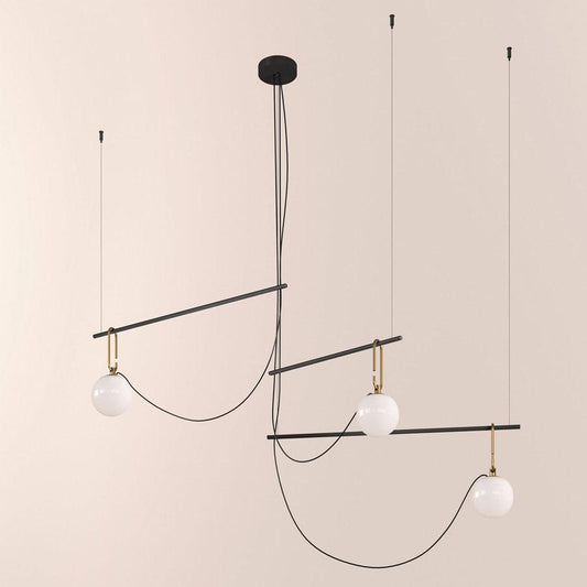 NH S3 Suspension Lamp - Brushed Brass/Black Finish