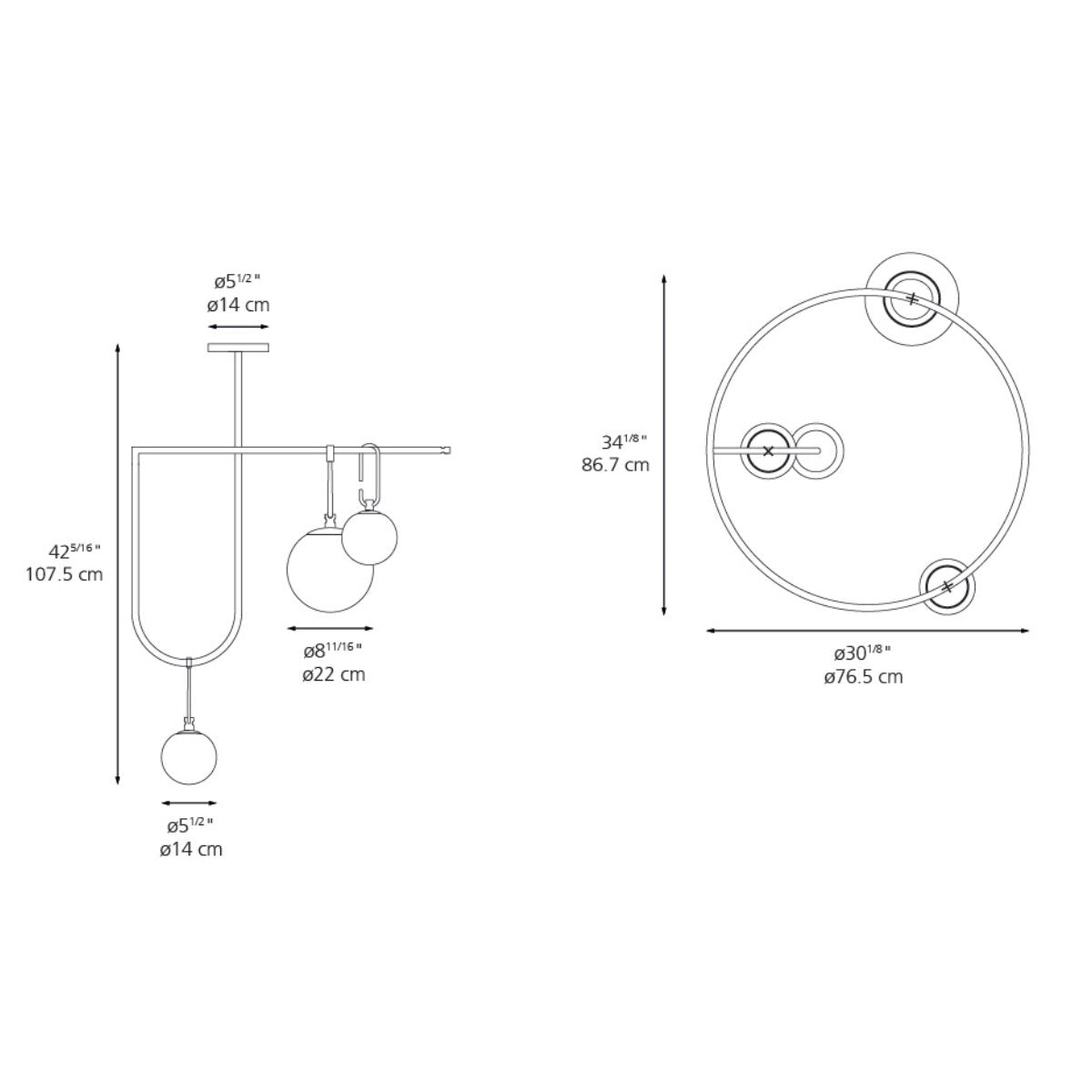 NH S4 Circular Chandelier - Diagram