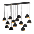 Load image into Gallery viewer, Nula Linear Suspension - Shell Black Finish with Gold Leaf Accents
