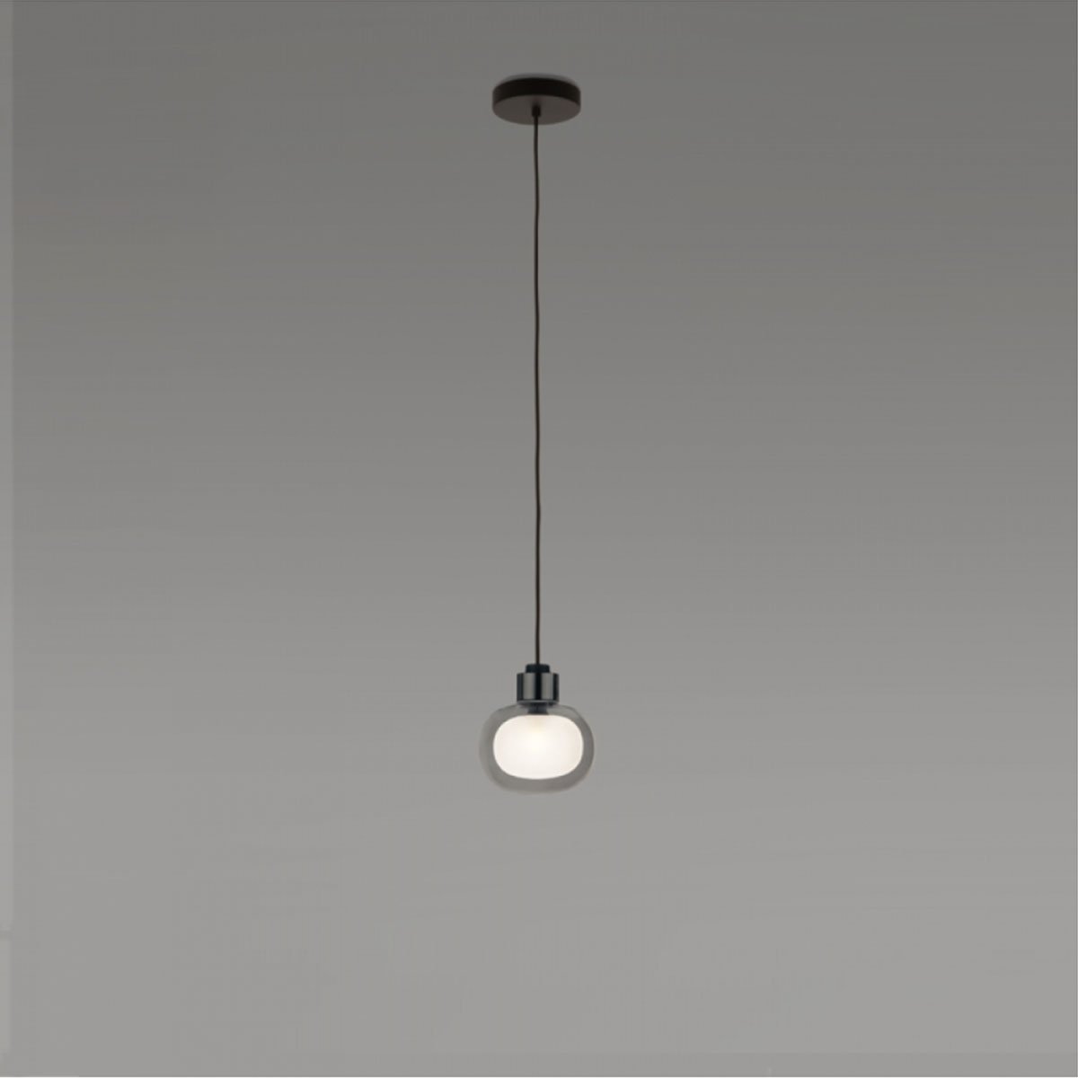 Nabila Large Pendant - Matte Black/Black Chrome Finish with Smoke Glass