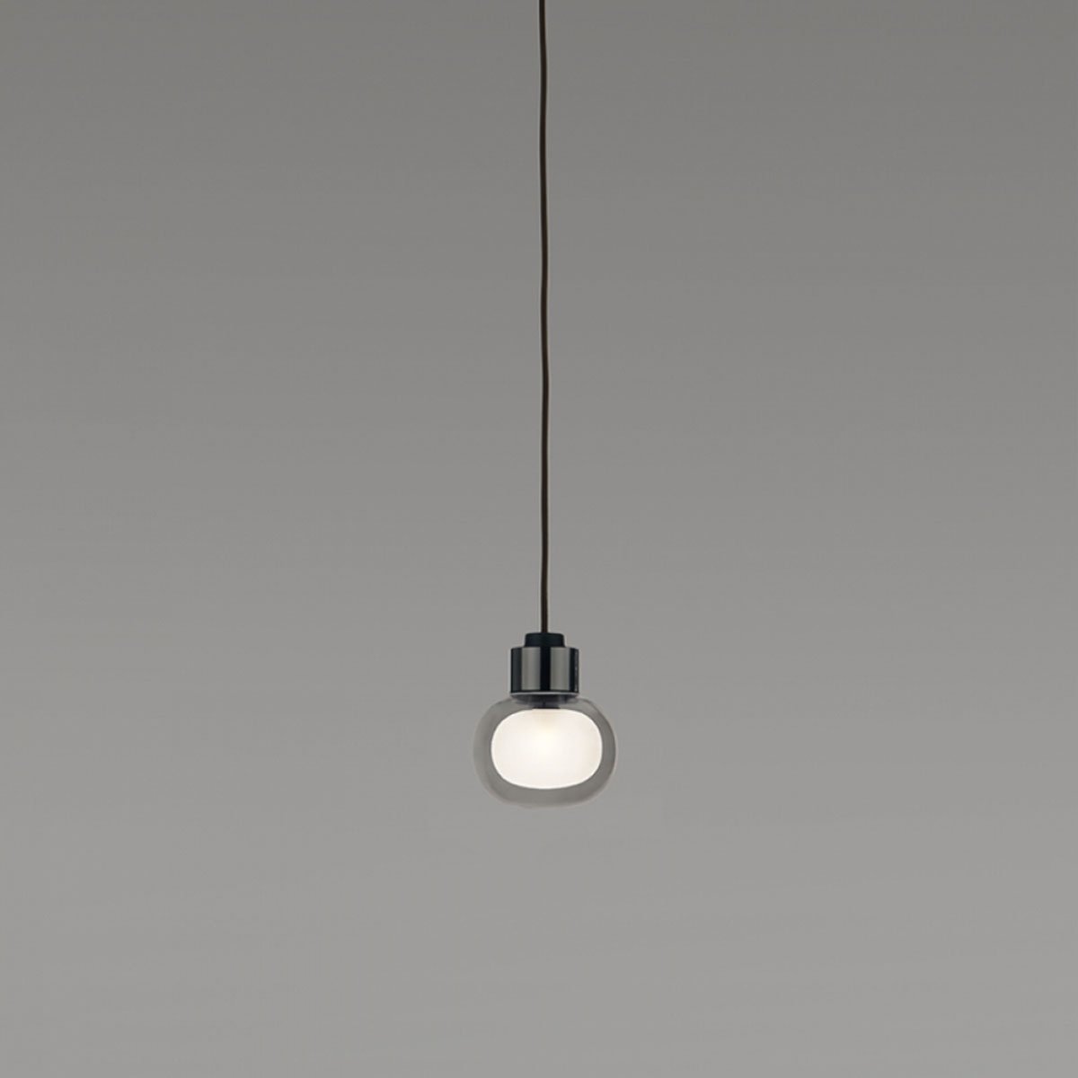 Nabila Small Pendant - Matte Black/Black Chrome Finish with Smoke Glass