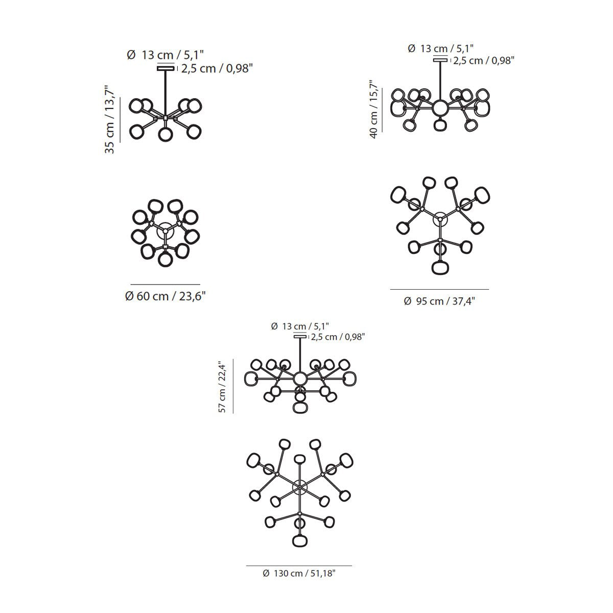 Nabila Round Chandelier - Diagram