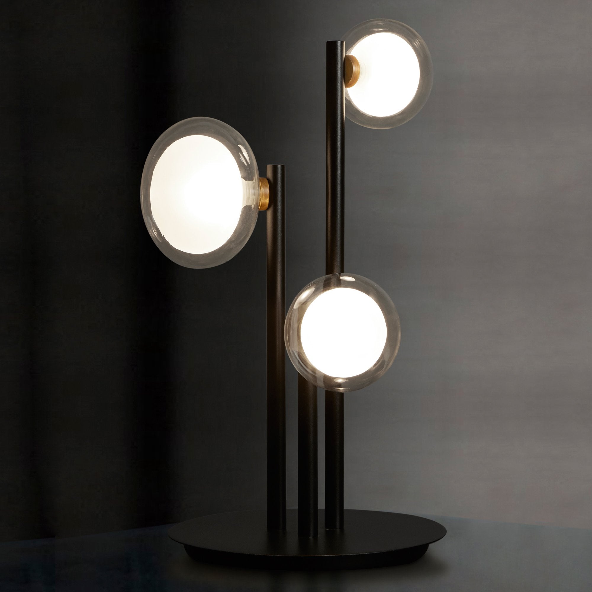 Nabila Table Lamp - Matte Black/Brushed Brass Finish