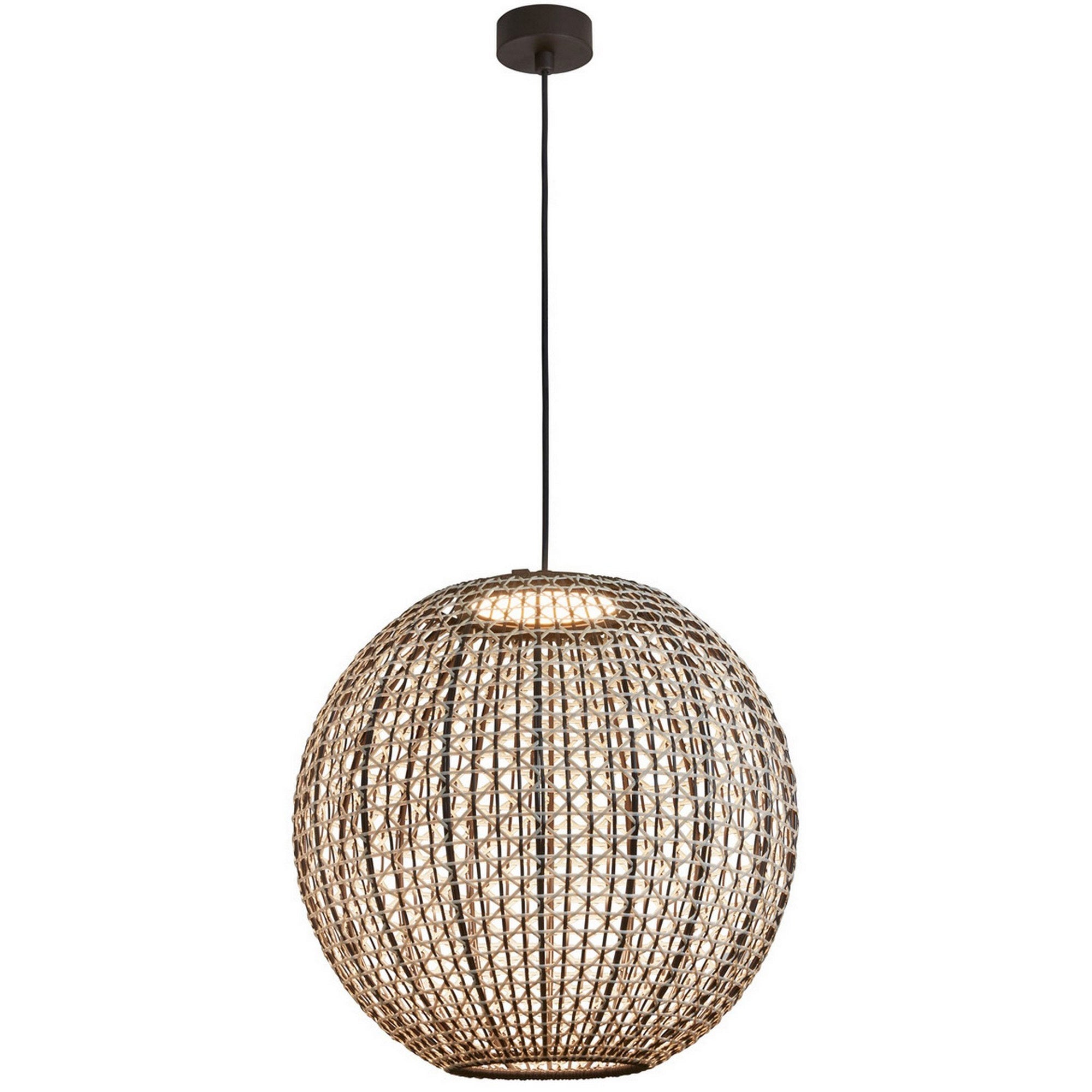 Nans Outdoor LED Sphere Pendant - Brown Finish