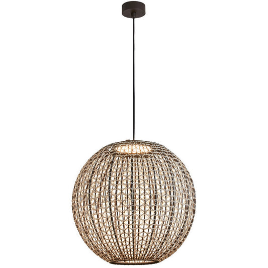 Nans Outdoor LED Sphere Pendant - Brown Finish