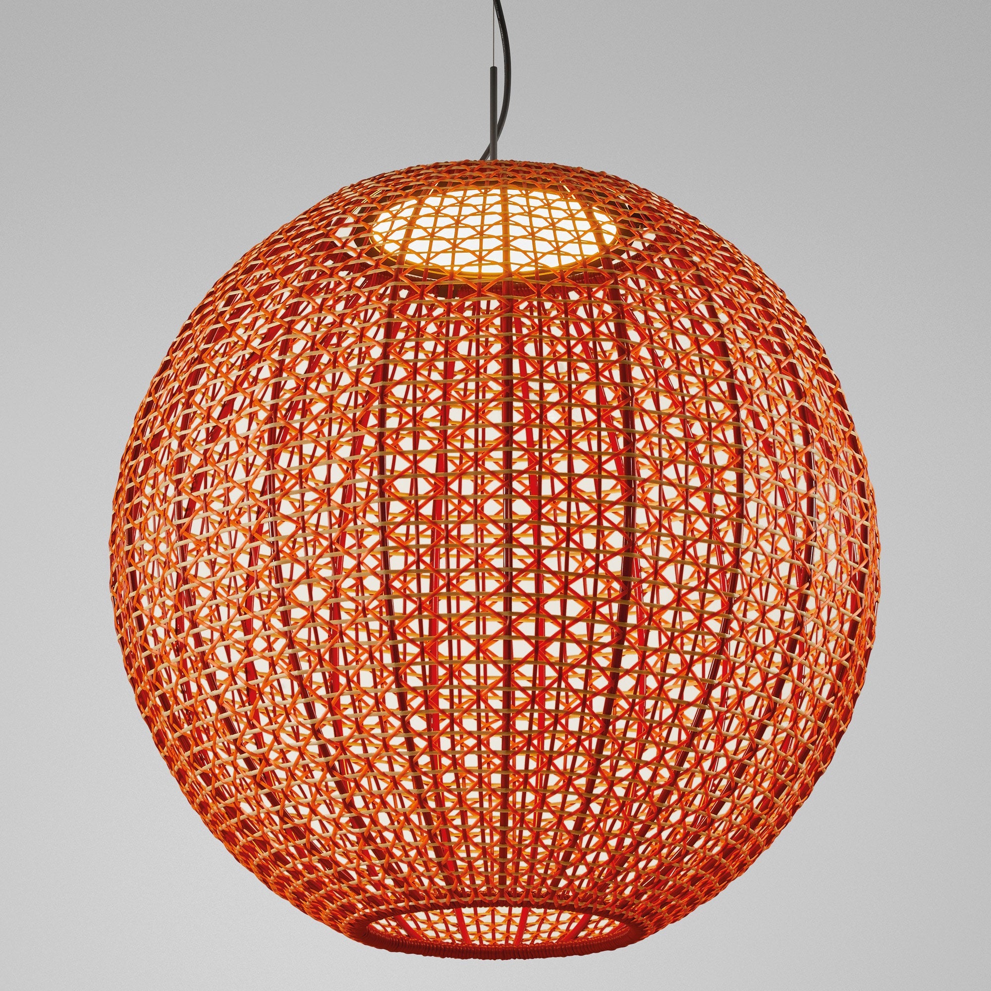 Nans Outdoor LED Sphere Pendant - Red Finish