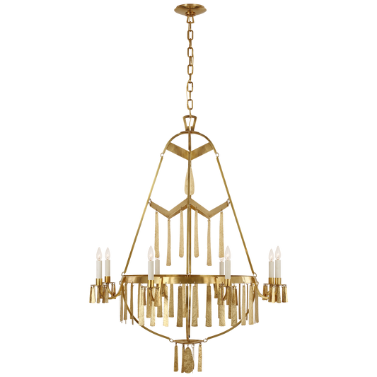 Natalie Large Chandelier - Natural Brass