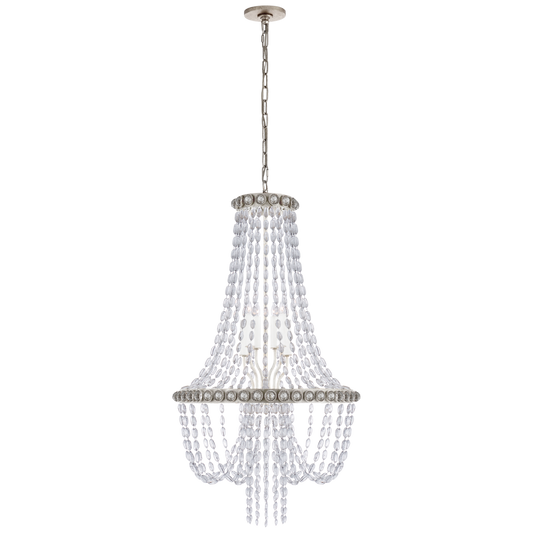 Navona Medium Basket Chandelier - Burnished Silver Leaf Finish