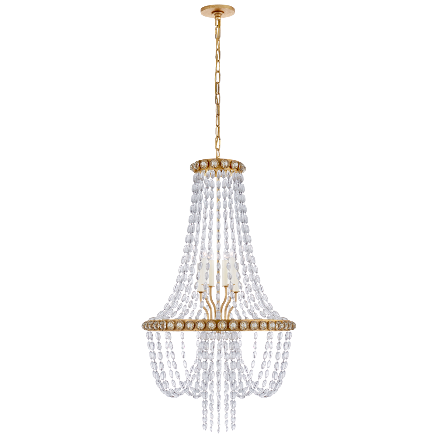 Navona Medium Basket Chandelier - Gild Finish