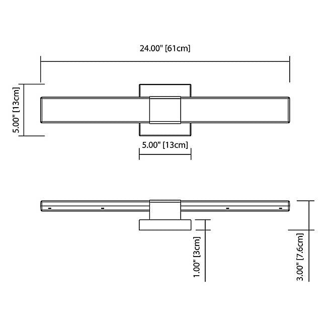 Neltev LED Bath Bar - Diagram