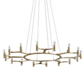 Load image into Gallery viewer, Nexus Large Chandelier - Satin Silver Leaf Finish
