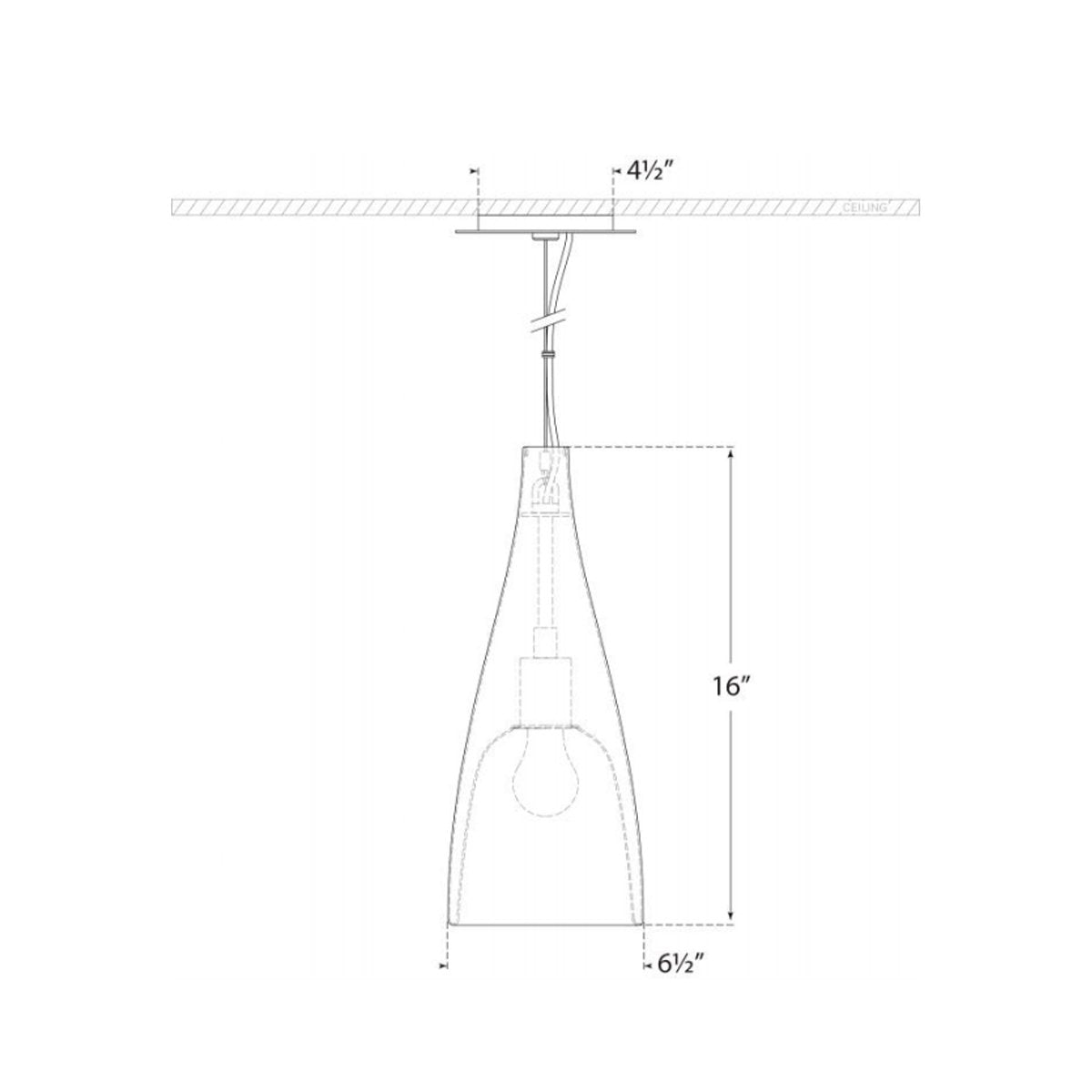 Nimbus Tall Pendant - Diagram