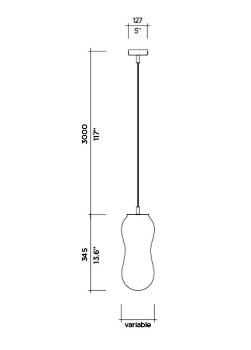 No Name LED Suspension Light - Diagram