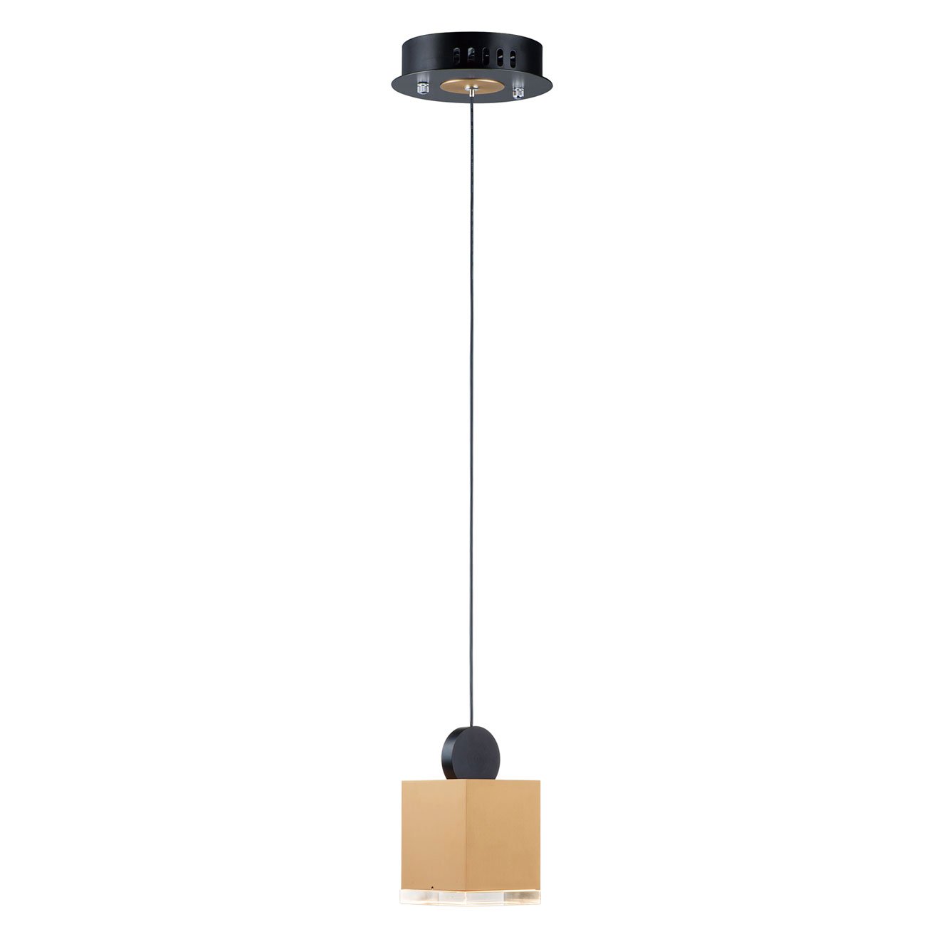 Nob Square Mini Pendant - Gold & Black