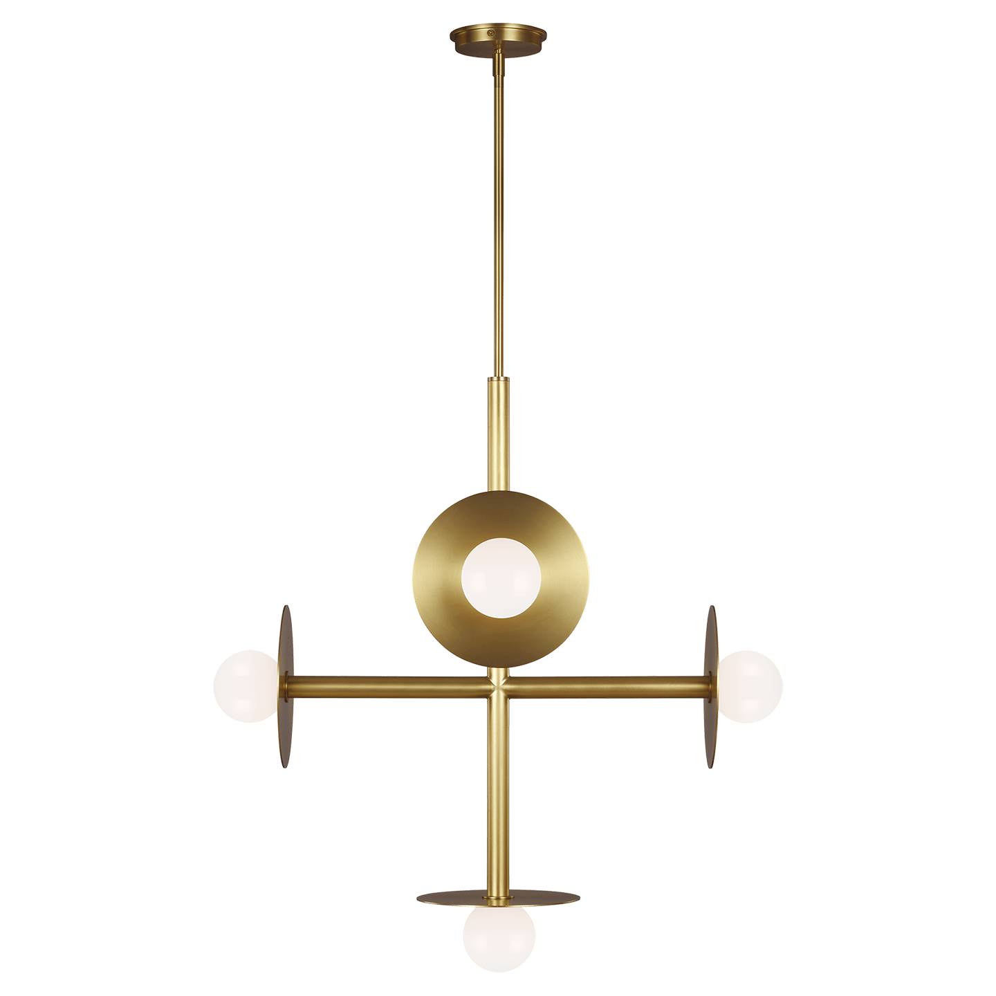 Nodes Large Chandelier - Burnished Brass Finish